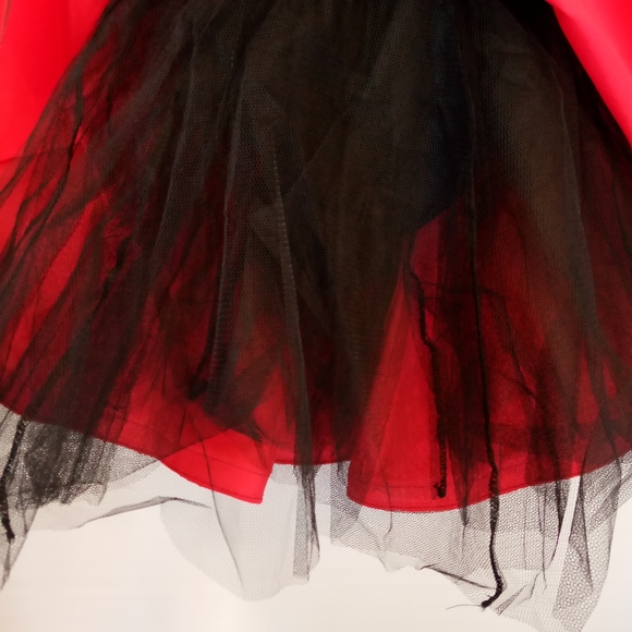 Dance Recital Costume Child-Medium or Large Red NEW Toule Pageant - Picture 5 of 12